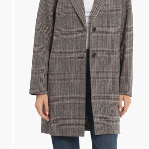 Avec Les Filles Plaid Blazer Coat - Gray and Black